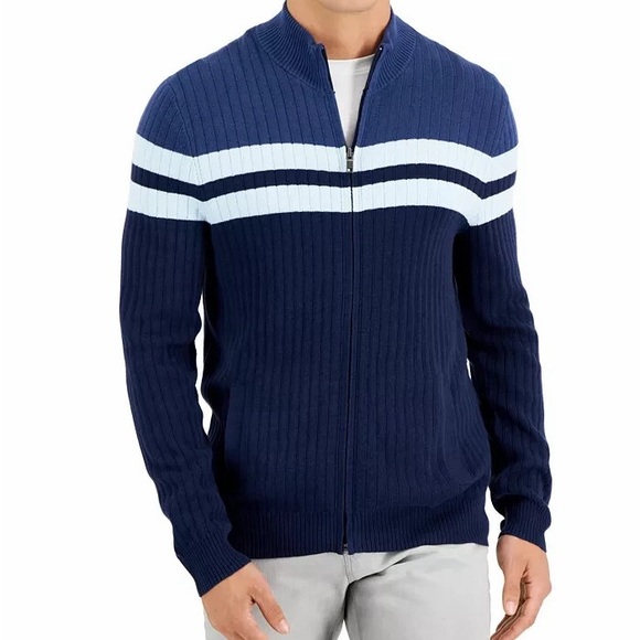 Alfani Other - NEW Alfani Men's Navy Blue Striped Sweater